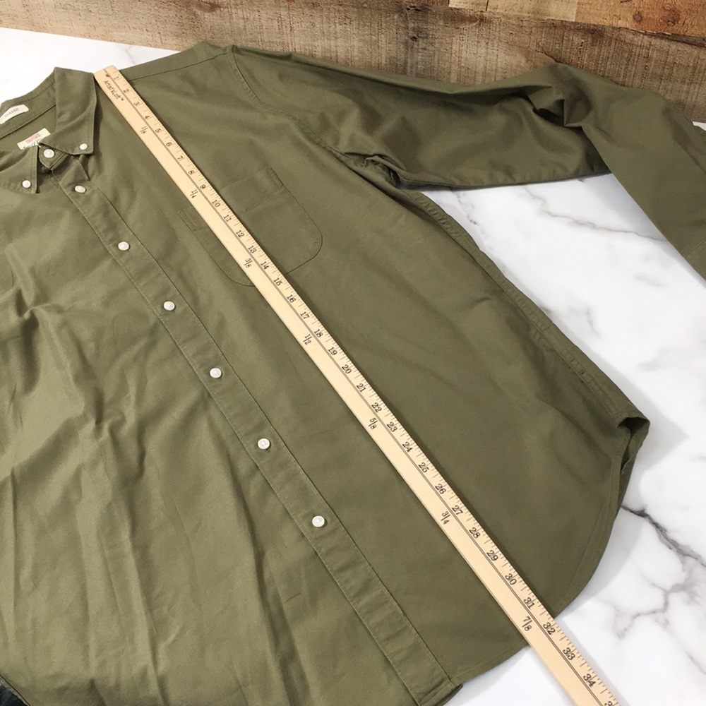J. Crew All Cotton Oxford Green Classic Button Down Shirt Mens XL Long Sleeve - Picture 10 of 14